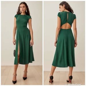 Reformation | Gavin Midi Dress | Emerald | Size 0